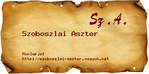 Szoboszlai Aszter névjegykártya